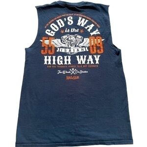 GRUNGE TEE | GODS WAY IS THE HIGHWAY SLEEVELESS SHIRT, SIZE SMALL